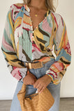 Tropical Fish Skin Crinkle Long Sleeve Shirt