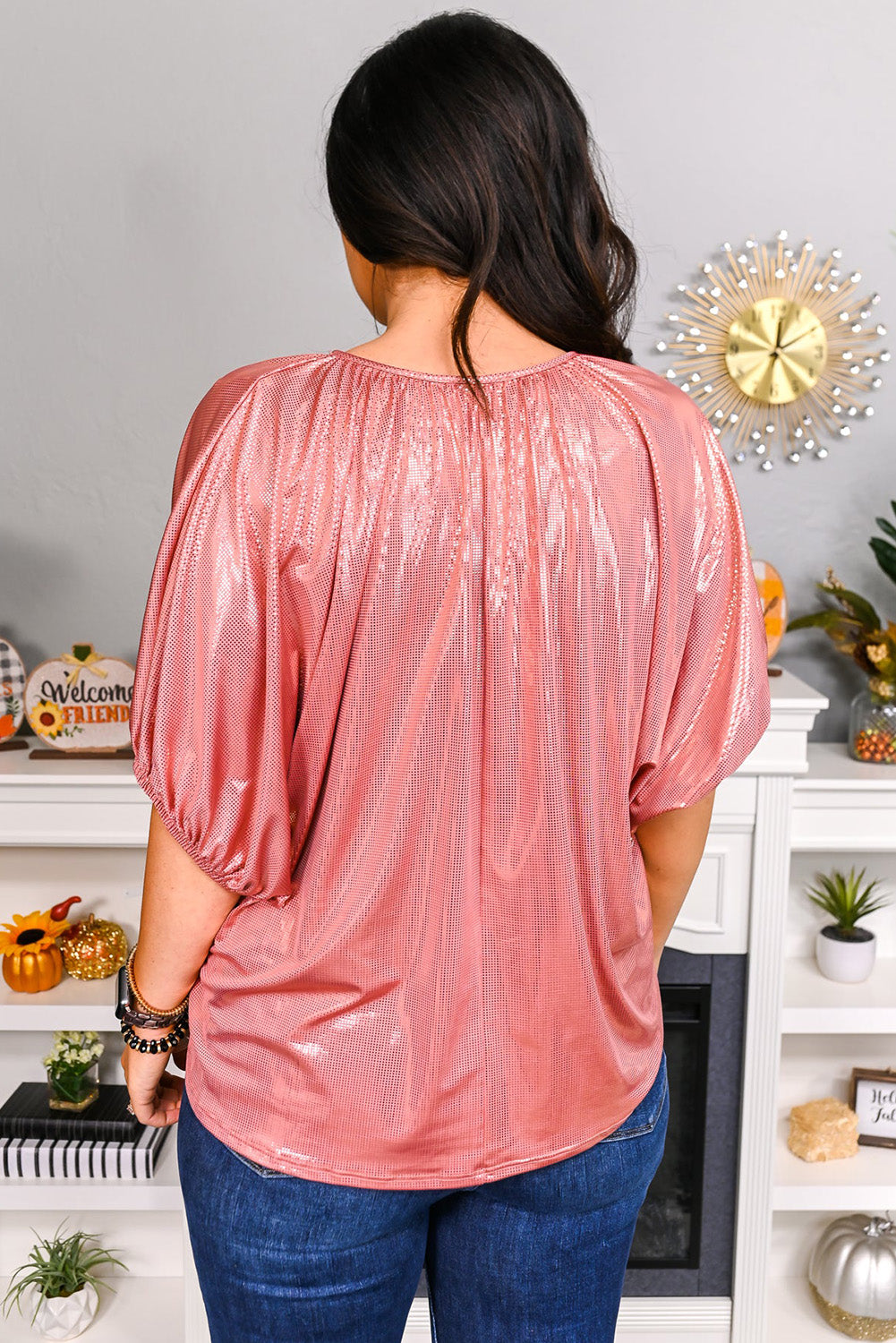 Copper Textured Oversize Foil T-Shirt