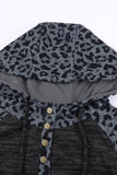 Color Block Leopard Long Sleeves Hoodie