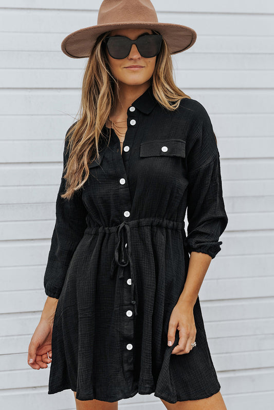 Robe chemise tunique noire