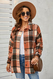 Plaid Print Buttoned Shirt Jacket