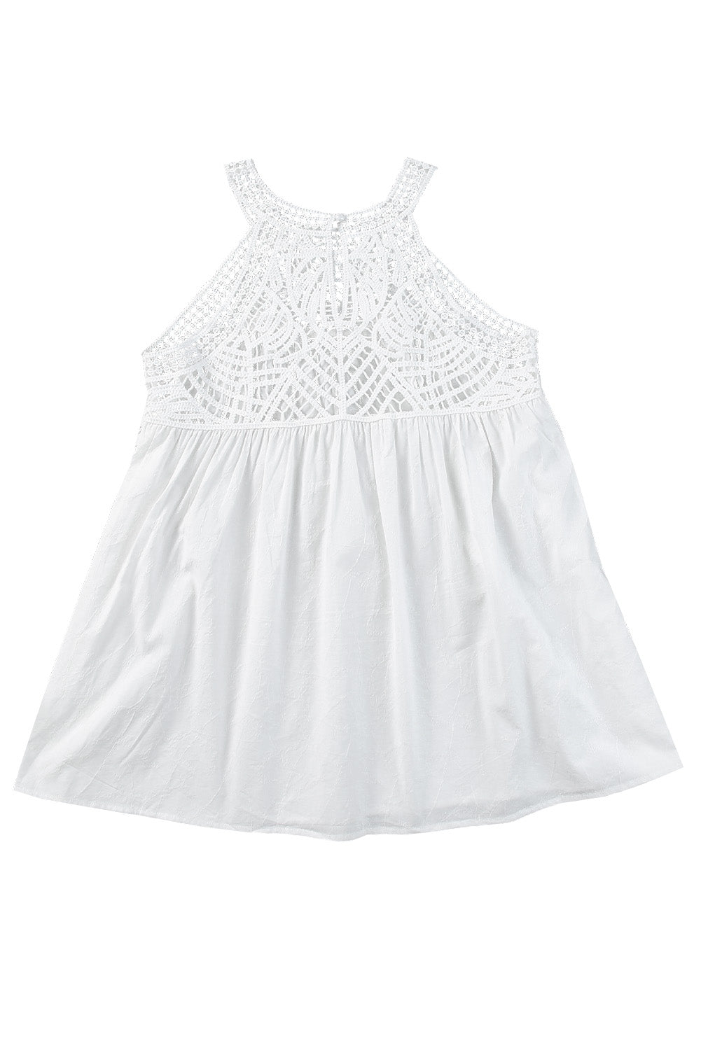 Lace Crochet Sleeveless Babydoll Top