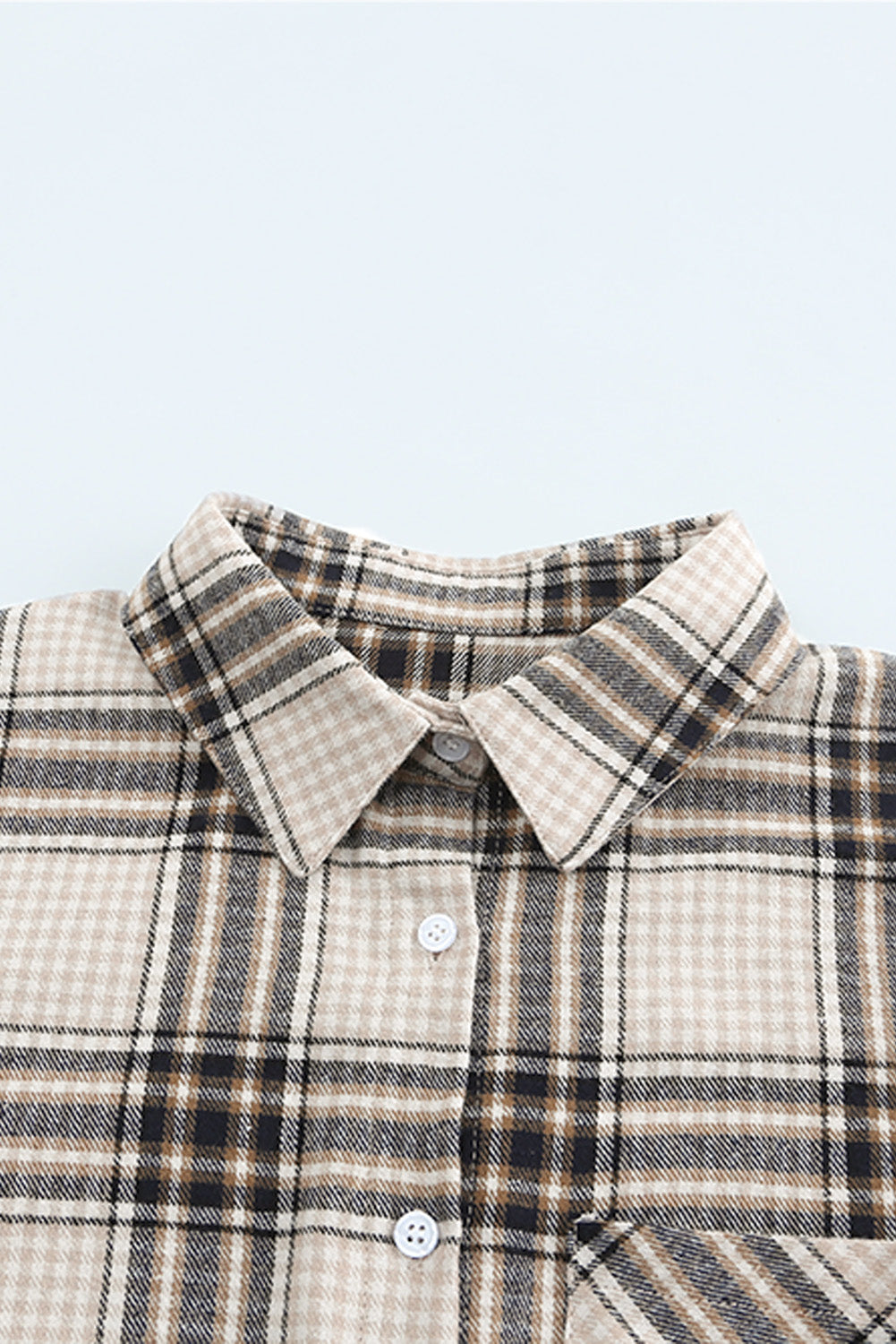 Chest Pocket Plaid Pattern Long Sleeve Shirt