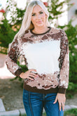 Bleached Tie Dye Leopard Print Long Sleeve Top