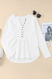 Waffle Knit Half Button Henley Top