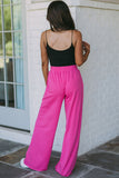 Elastic Waist Pocketed Wide Leg Pants