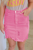 Distressed Denim Mini Skirt