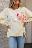 Apricot LOVE PATCH Graphic Oversized Sweatshirt