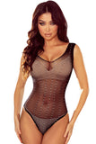 Rhinestoned Sleeveless Lace Teddy Lingerie