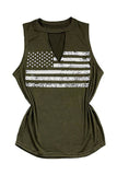 Cutout American Flag Print Tank Top