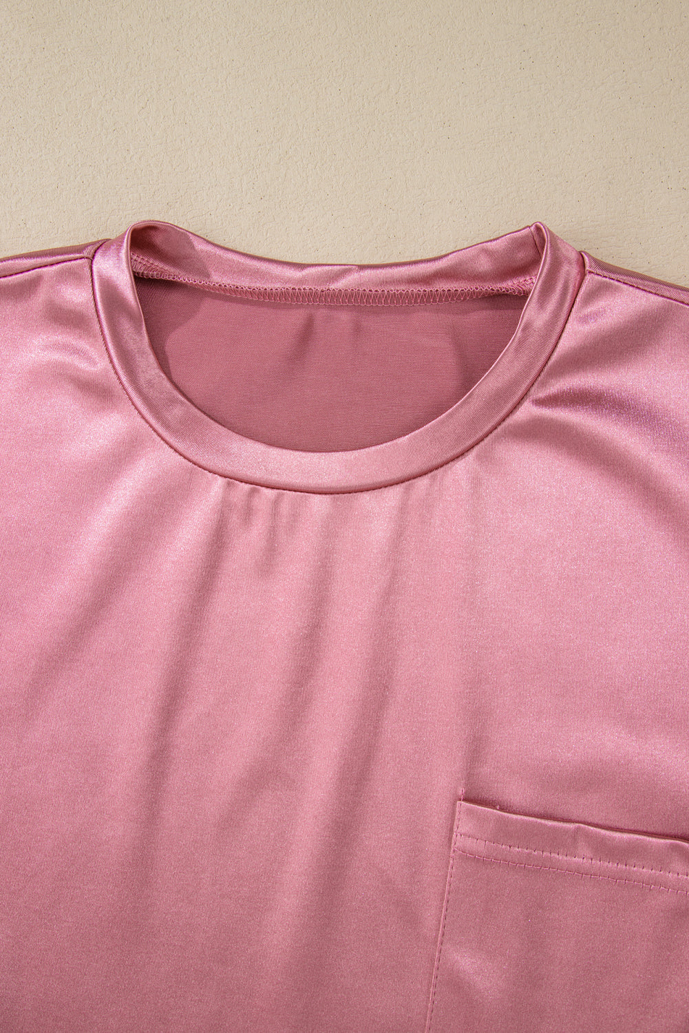 Pink Chest Pocket Loose Fit T Shirt