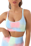 Tie Dye Criss Cross Strappy Sports Bra