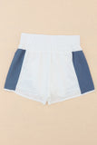 Short taille haute fendu abricot color block 