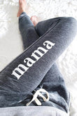 Mama Letter Print Drawstring High Waist Jogger Pants