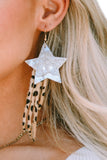 Fuzzy Leopard Shooting Star Earrings