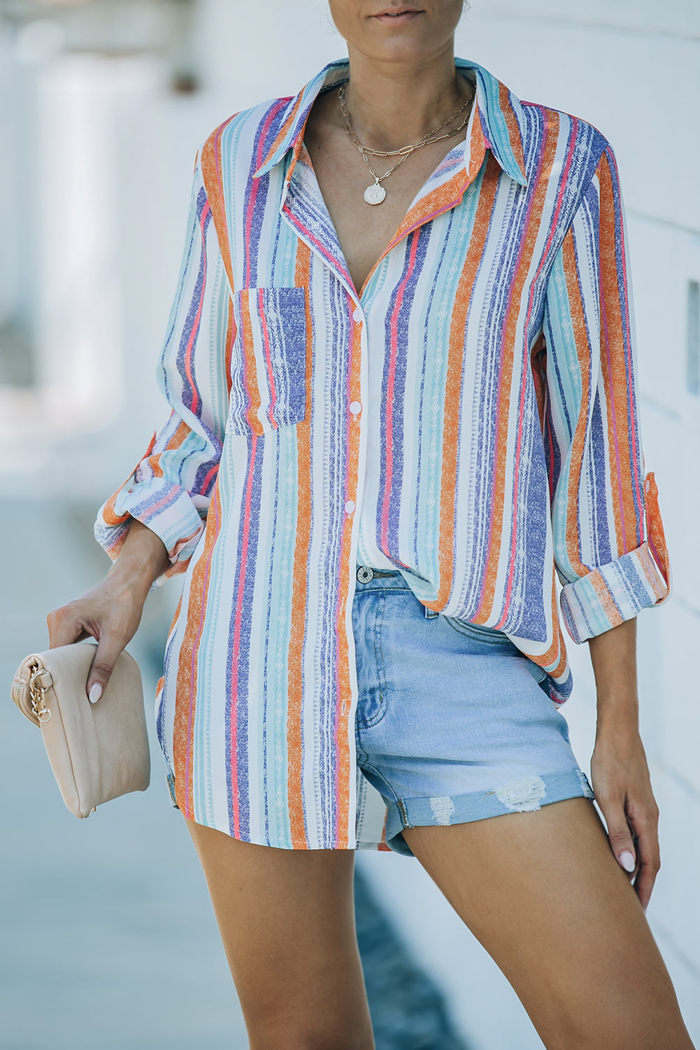 Sweet Enough Striped Button Up Top