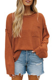 Drop Shoulder Wide Sleeve Loose Sweater