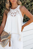 Lace Crochet Sleeveless Babydoll Top