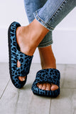 Leopard Print Thick Sole Slip On Slippers