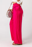 Smocked Elastic Waist Wide Leg Pants