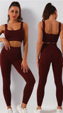 Solid Ribbed High Waist Tummy Control Yoga Pants