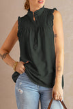 Frilled Tank Top with Buttons