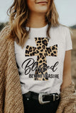 Blessed Leopard Cross Graphic T Shirt