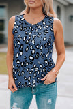 Leopard Print Crew Neck Tank Top