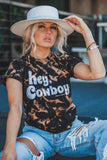 Hey, Cowboy Tie Dye Print Short Sleeve T Shirt