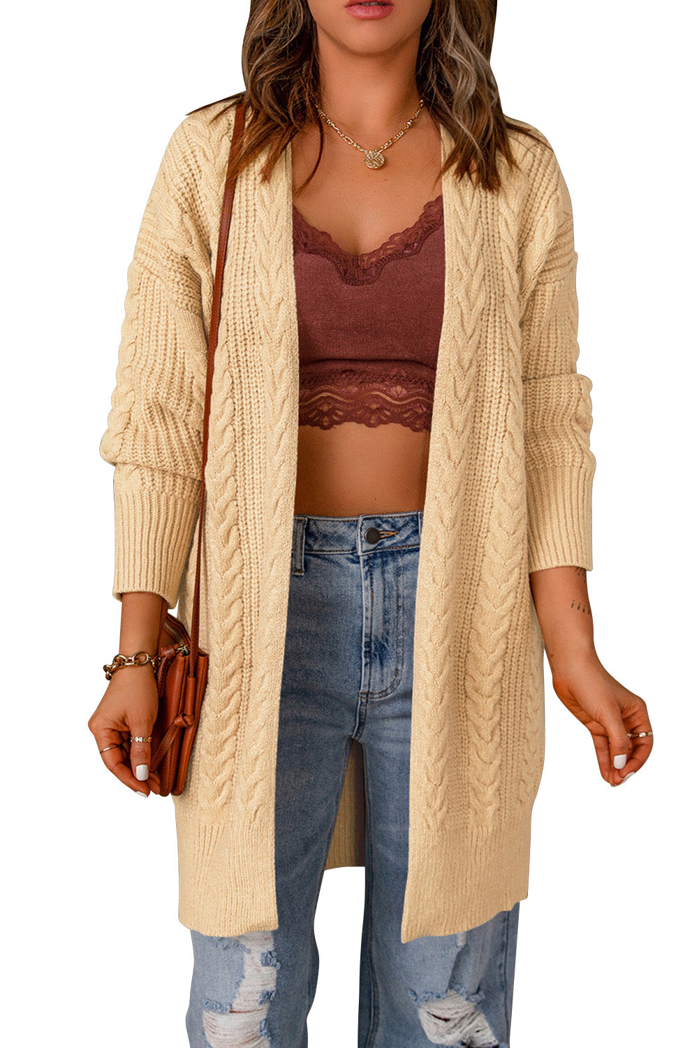 Chunky Knit Open Front Cardigan