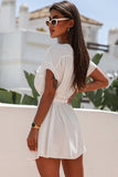 Flap Chest Pockets Open Front Beach Cover-up with Belt