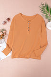 Waffle Knit Henley Top