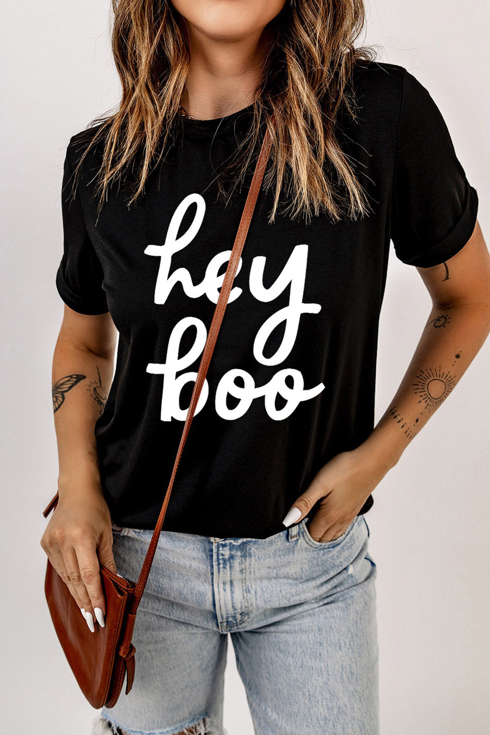 T-shirt graphique noir hey boo Wordart