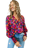 Floral Print Wrap V Neck Long Sleeve Bodysuit