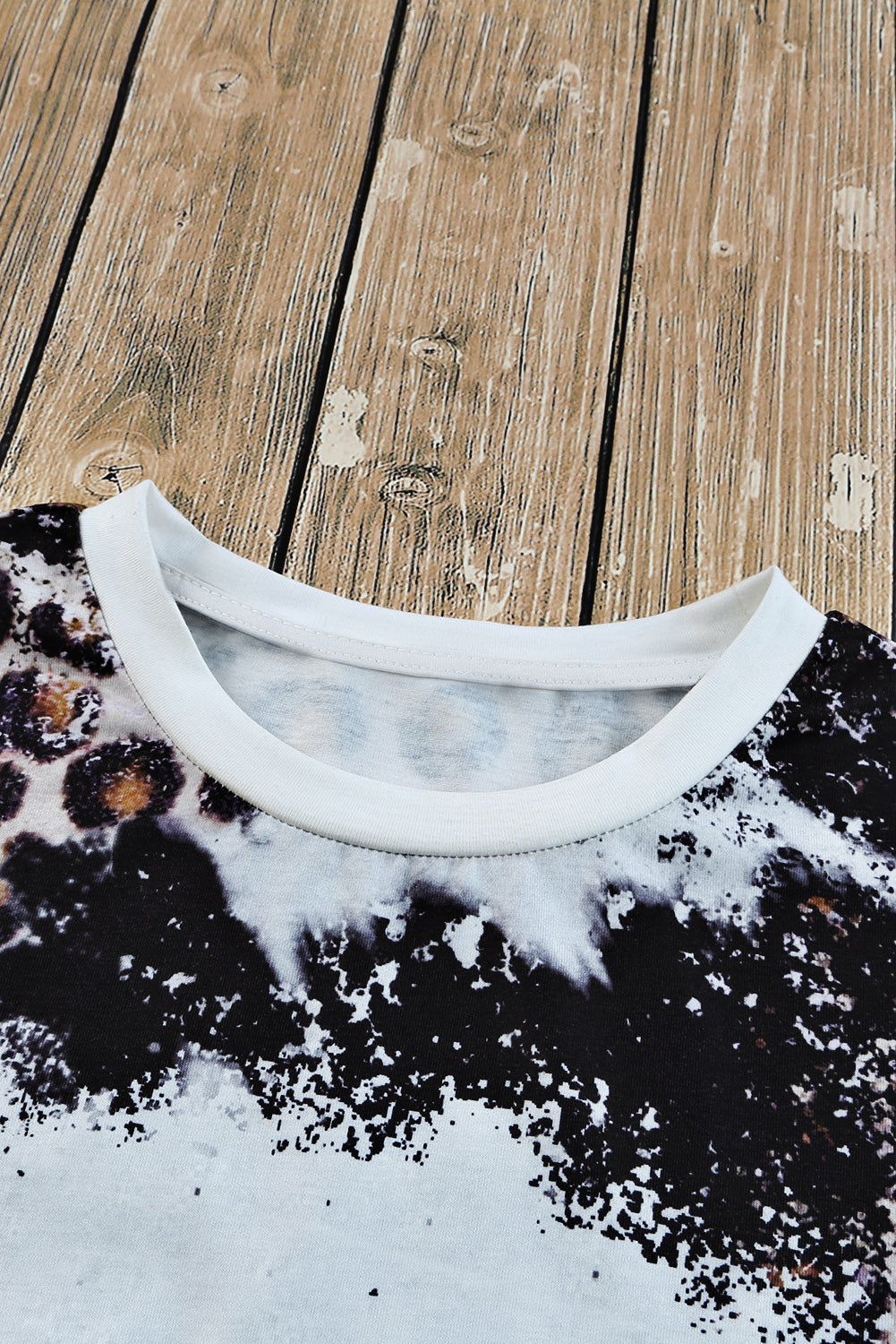 Mix Animal Print Bleached T Shirt