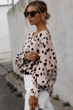 Button Frill Cuffs Oversize Puff Sleeve Blouse