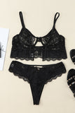 Spaghetti Strap Lace Bralette Set