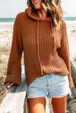 Drawstring Knit Hooded Sweater