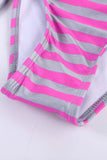 Light Tankini with Stripes Patchwork