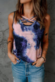 Tie-Dye Cross Front Tank Top