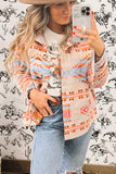 Western Aztec Print Button-Up Jacket