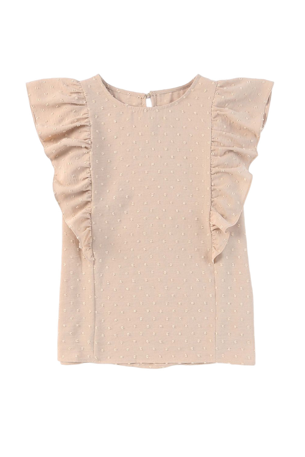 Swiss Dot Ruffle Armhole Tank Top