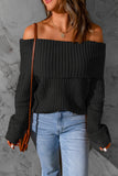 Ribbed Knit Off Shoulder Sweater