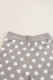 Khaki Polka Dot Knit Sweater Two Piece Set