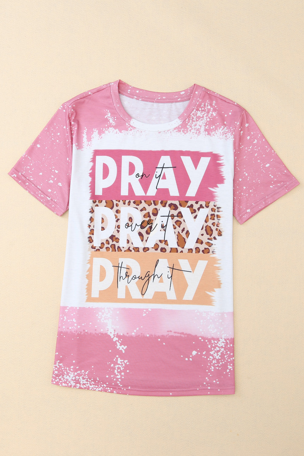 T-shirt décoloré léopard violet PRAY Color Block