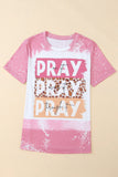 T-shirt décoloré léopard violet PRAY Color Block