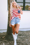 Red Pocket Patch Stars & Stripes Tank Top