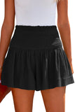 Short smocké gris taille haute et froissé