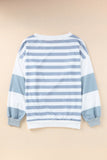 Stripe Drop Shoulder Striped Pullover Sweatshirt