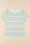 Stripe Short Sleeve Round Neck T-Shirt